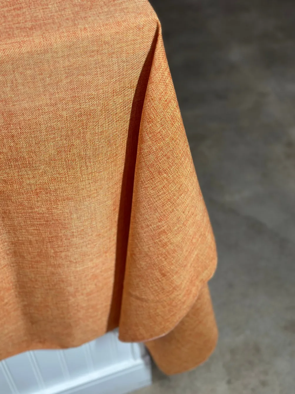 Imitation Burlap Table Linen in Tangerine