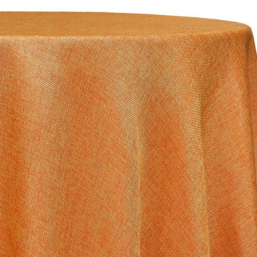 Imitation Burlap Table Linen in Tangerine