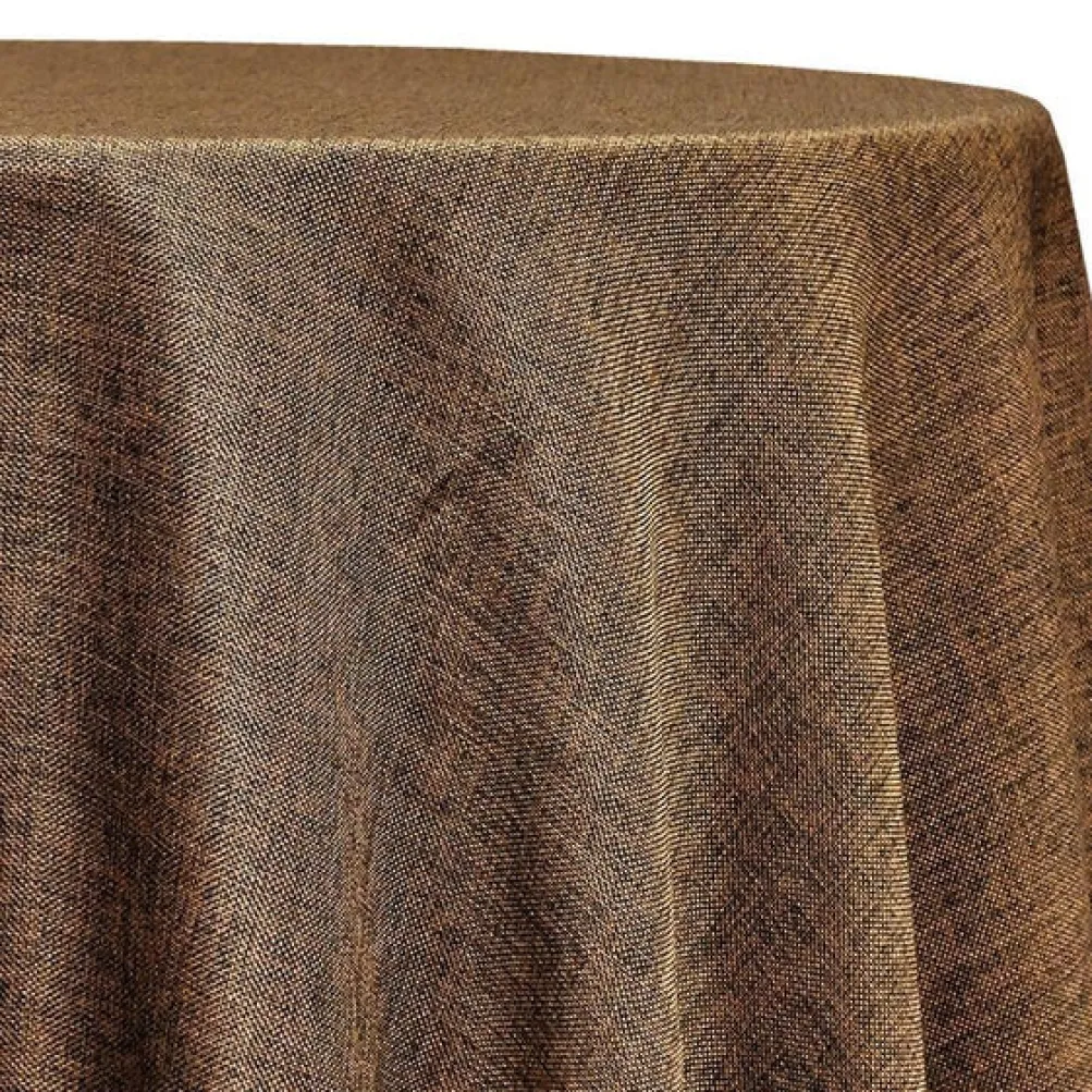 Imitation Burlap Table Linen in Coffee