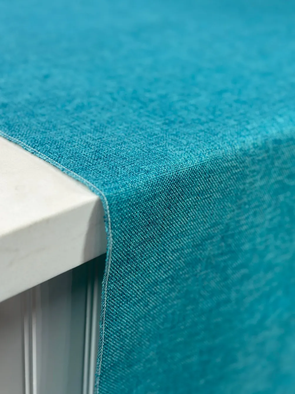 Imitation Burlap Table Linen in Teal