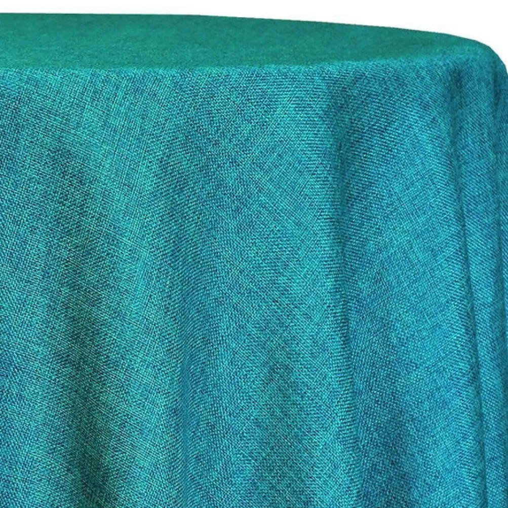 Imitation Burlap Table Linen in Teal