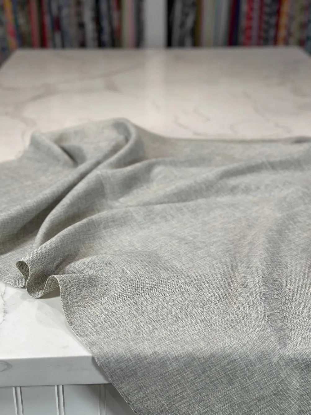 Imitation Burlap Table Linen in Silver