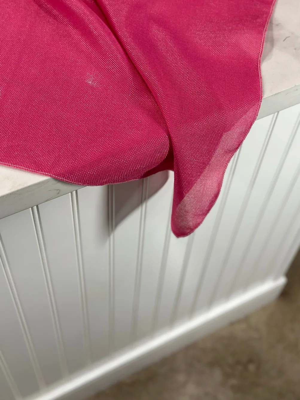 Imitation Burlap Table Linen in Hot Pink
