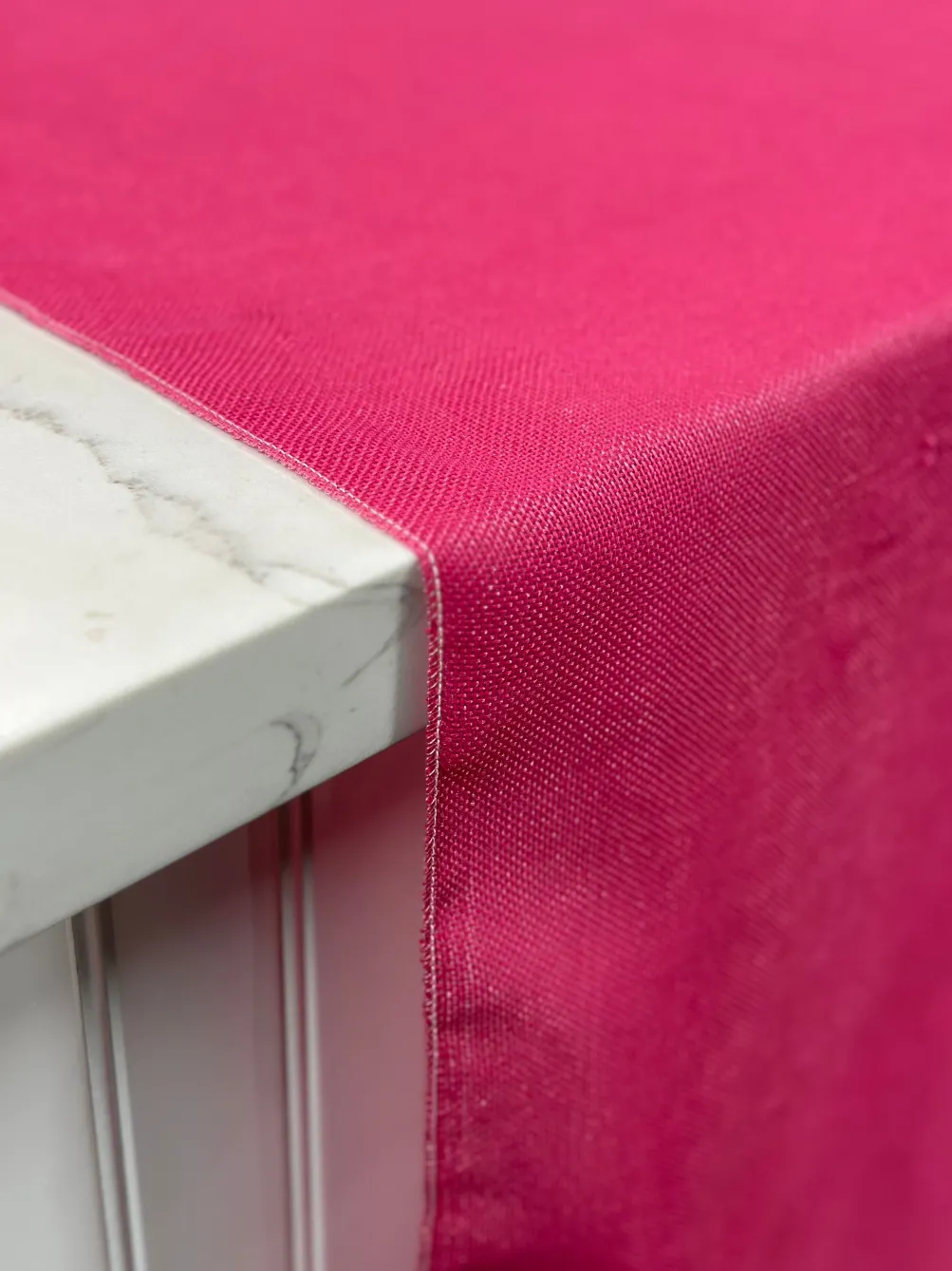 Imitation Burlap Table Linen in Hot Pink