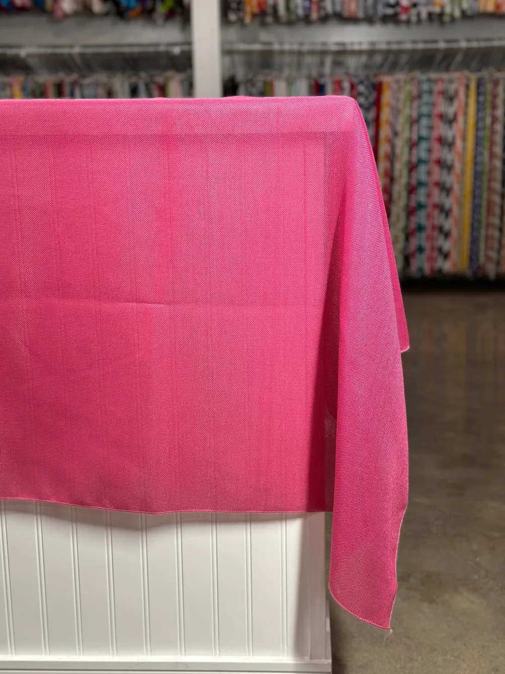 Imitation Burlap Table Linen in Hot Pink