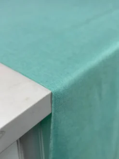 Imitation Burlap Table Linen in Teal Green