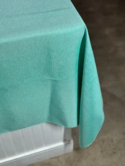 Imitation Burlap Table Linen in Teal Green