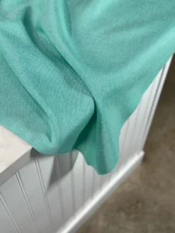 Imitation Burlap Table Linen in Teal Green