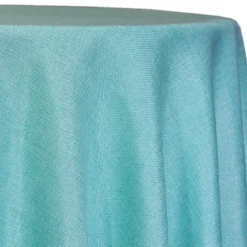 Imitation Burlap Table Linen in Teal Green