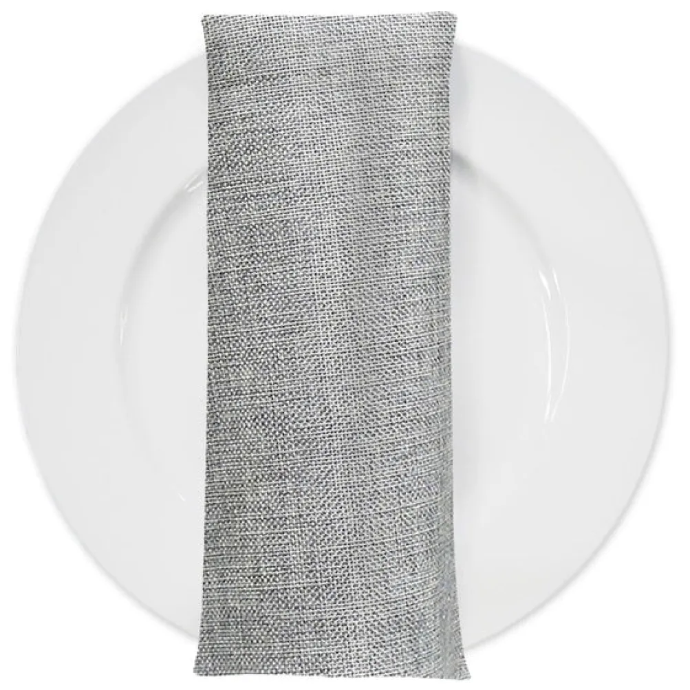 Imitation Burlap Table Napkin in Silver