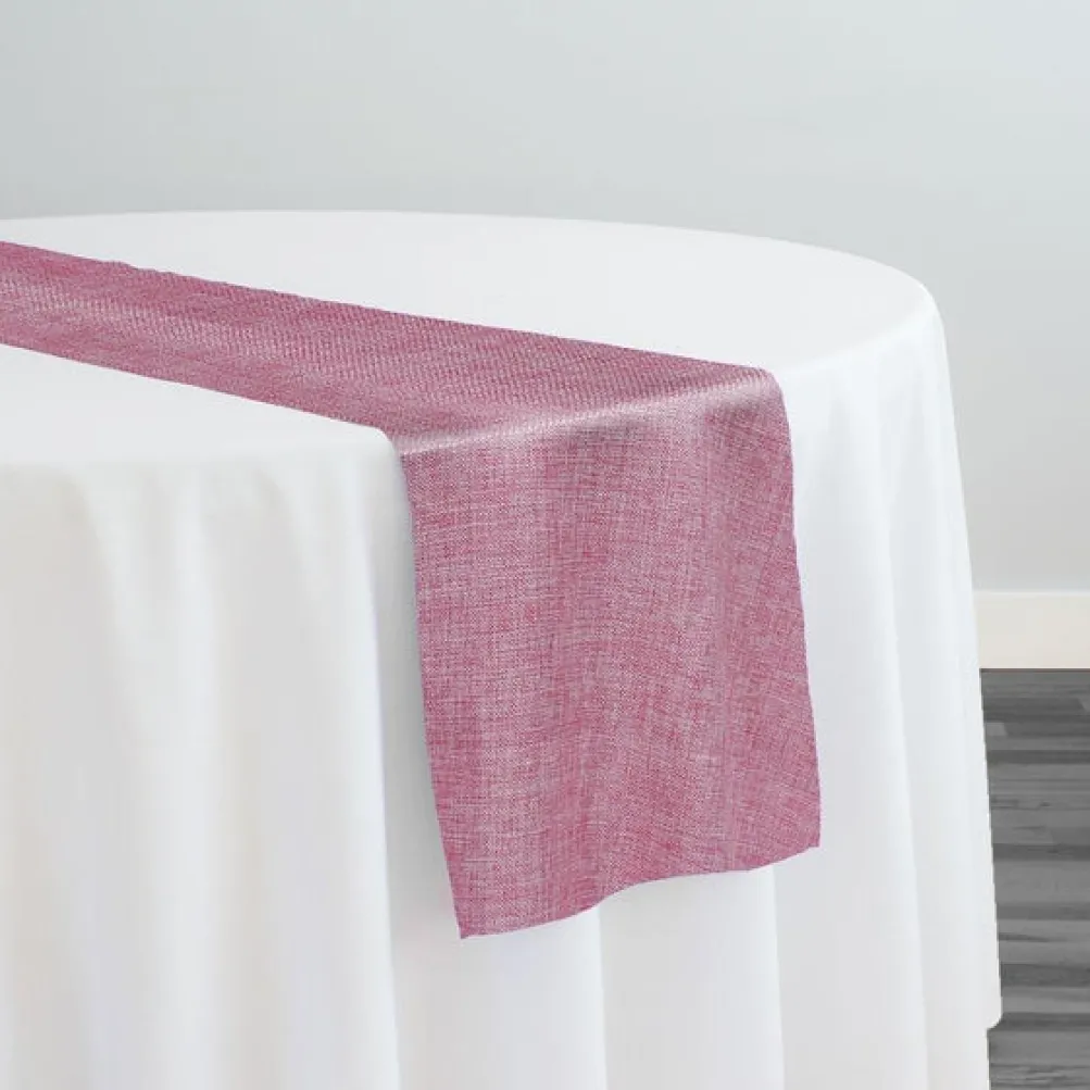 Imitation Burlap Table Runner in Pink