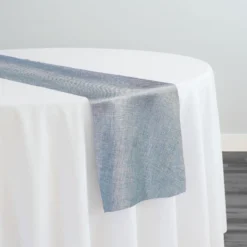 Imitation Burlap Table Runner in LT Blue