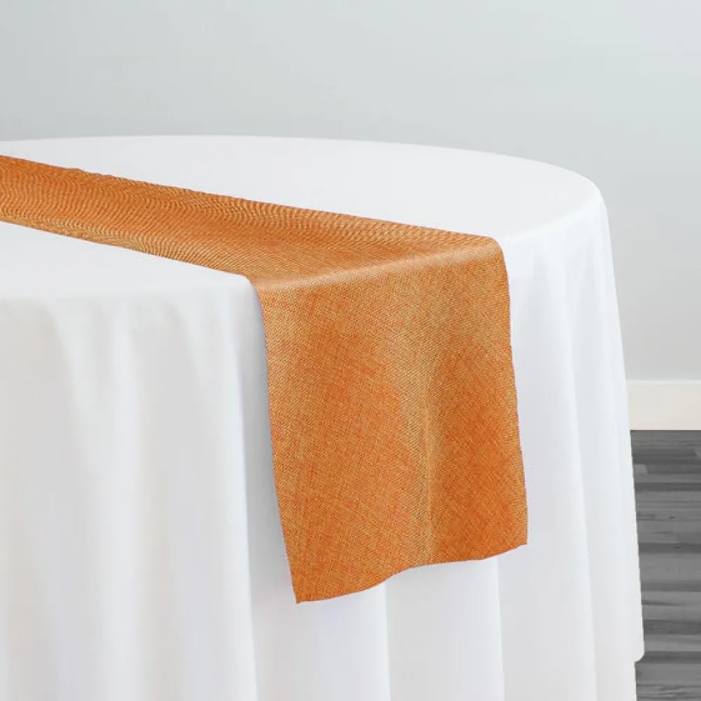 Imitation Burlap Table Runner in Tangerine