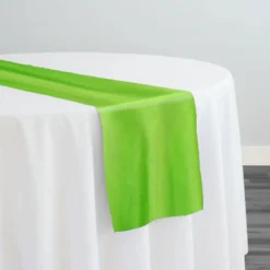 Imitation Burlap Table Runner in Lime