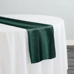 Imitation Burlap Table Runner in Hunter Green