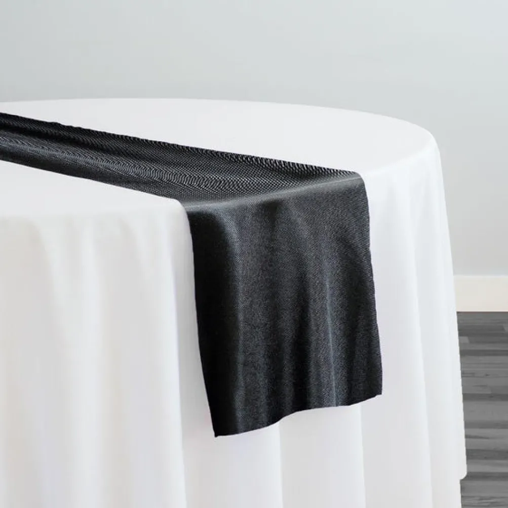 Imitation Burlap Table Runner in Black