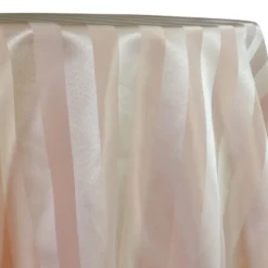Imperial Stripe Table Linen in Taupe