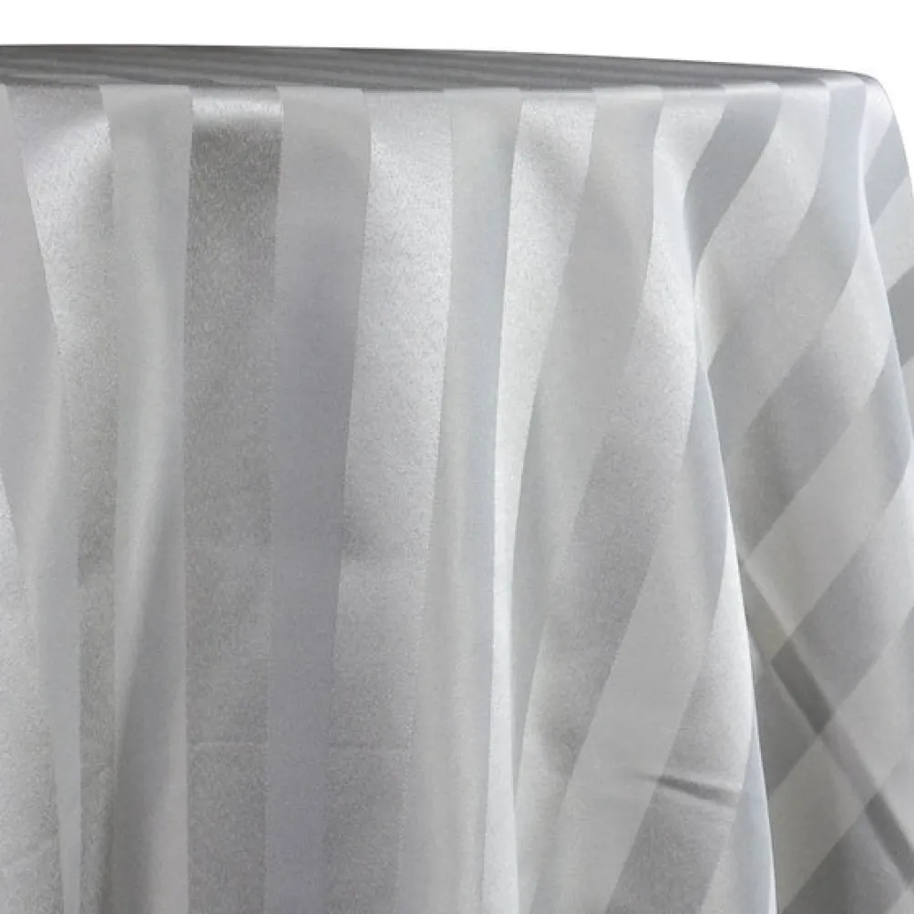 Imperial Stripe Table Linen in Silver
