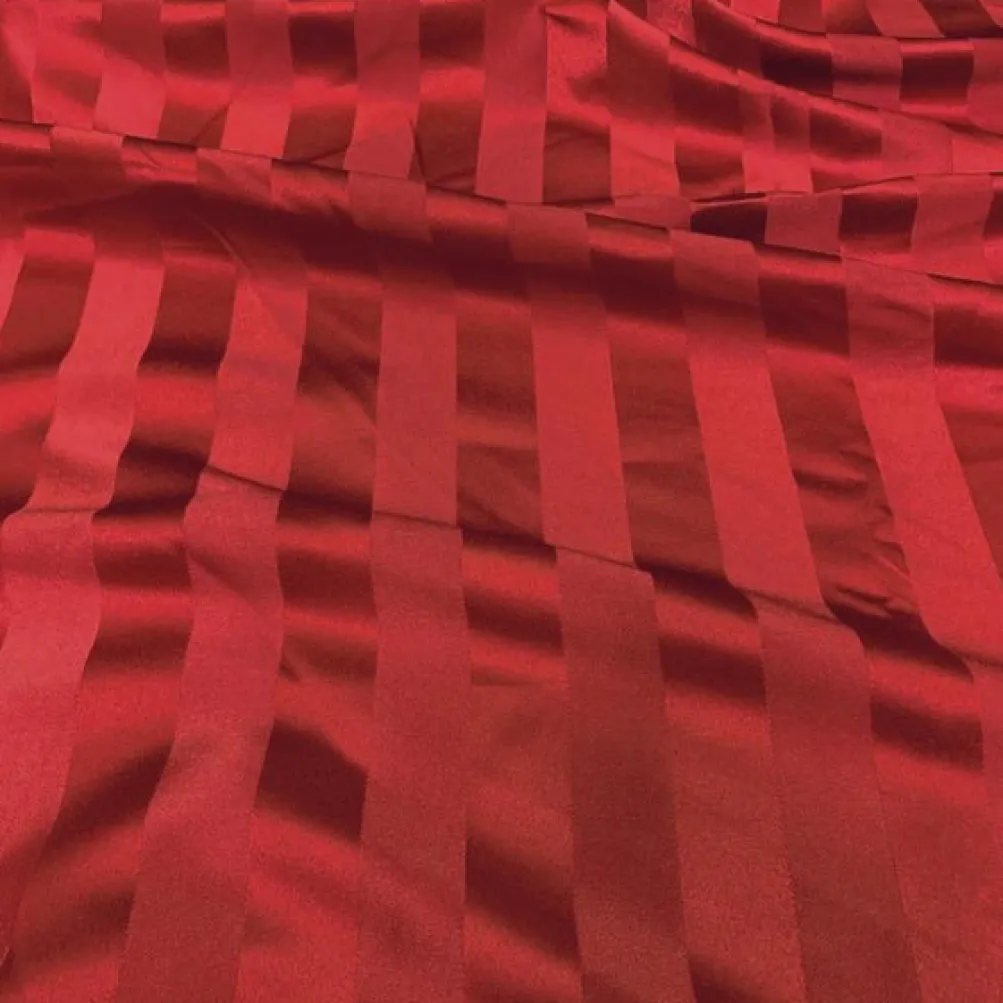 Imperial Stripe Table Runner in Red