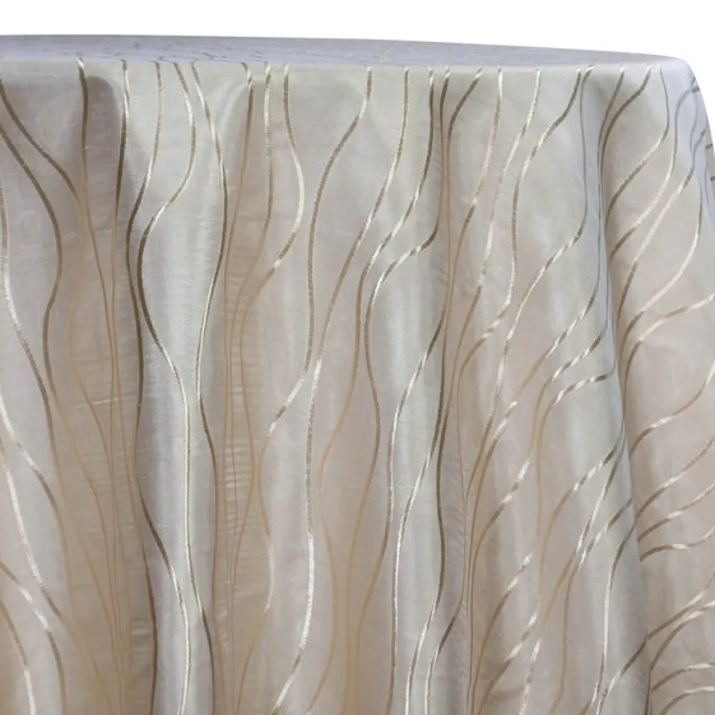Karawave Jacquard (Reversible) Table Linen in Champagne