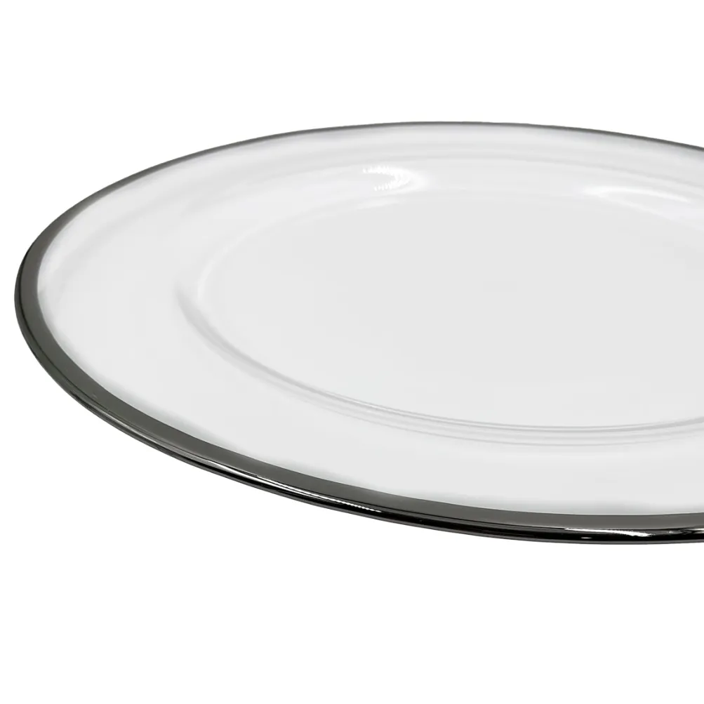 Klasik - Glass Charger Plate in Silver (Item # 0241)