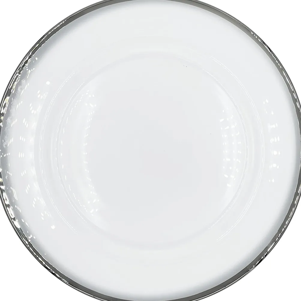 Klasik - Glass Charger Plate in Silver (Item # 0241)