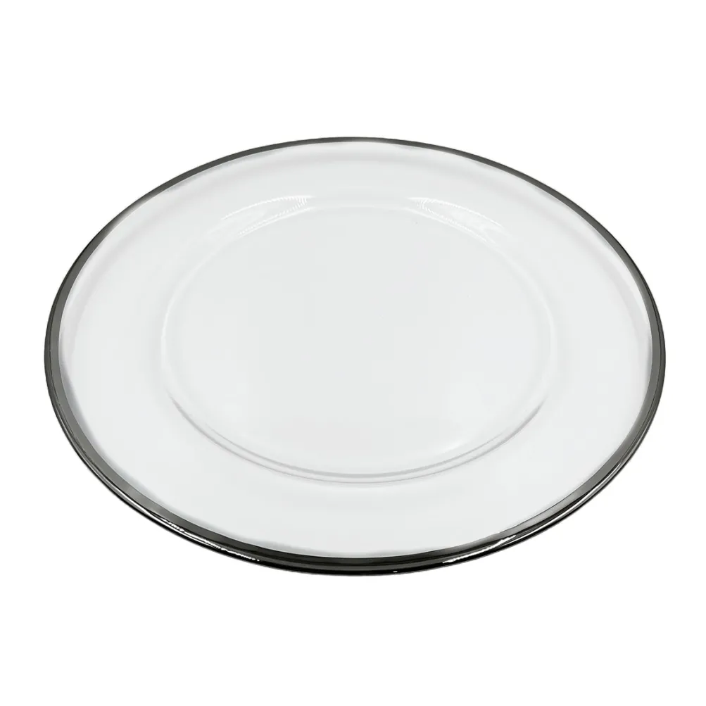 Klasik - Glass Charger Plate in Silver (Item # 0241)