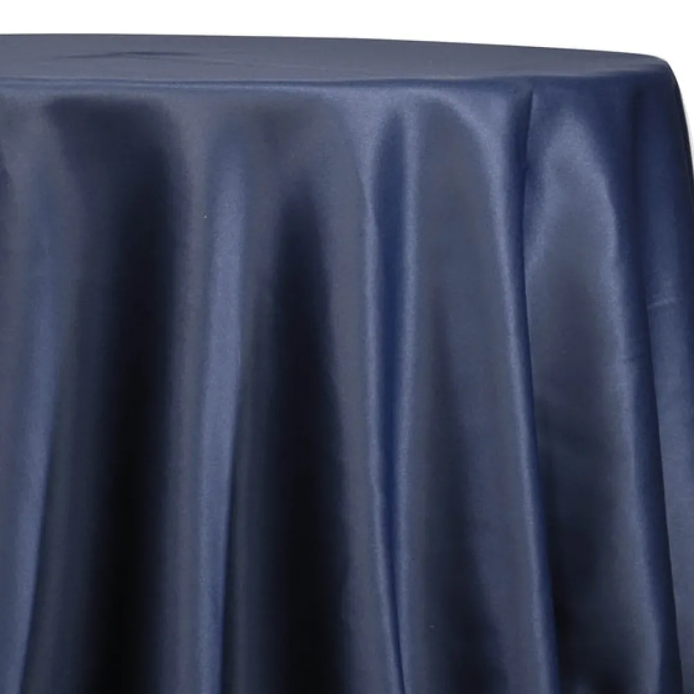 Lamour (Dull) Satin Table Linen in Navy 1245