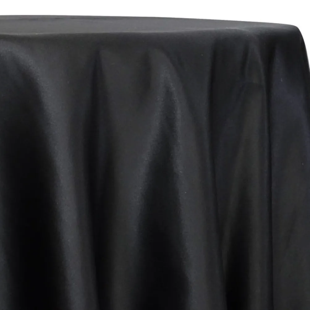 Lamour (Dull) Satin Table Linen in Black 1115