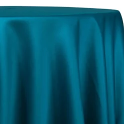 Lamour (Dull) Satin Table Linen in Peacock 6777