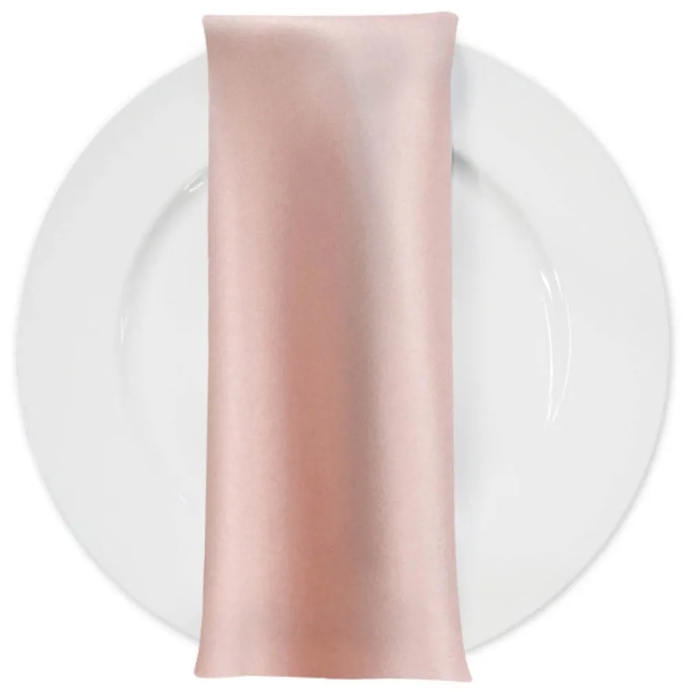 Lamour (Dull) Satin Table Napkin in Rose Petal 1900