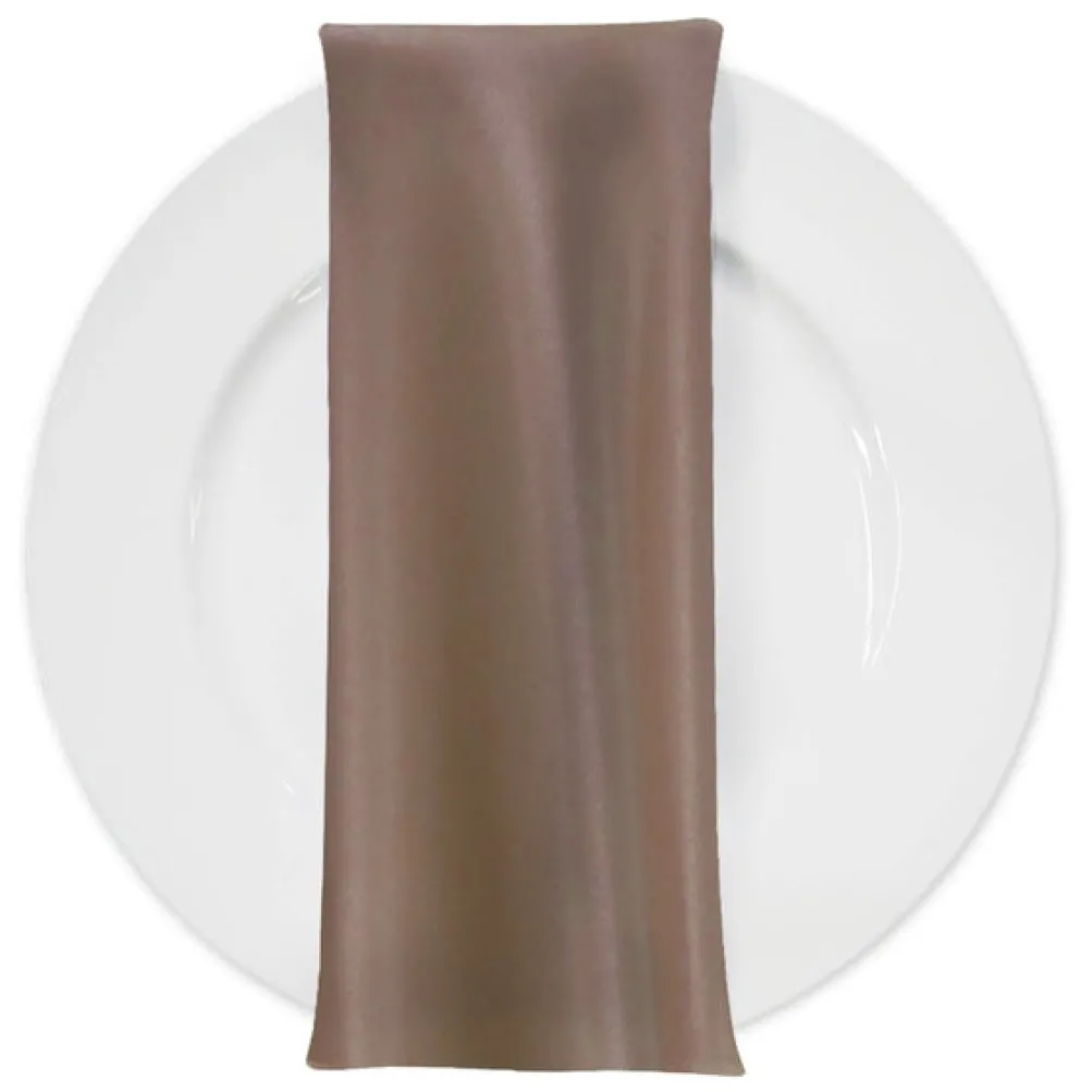 Lamour (Dull) Satin Table Napkin in Taupe 1188