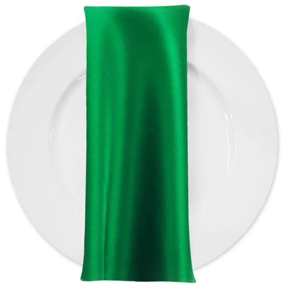 Lamour (Dull) Satin Table Napkin in Kelly Green 1260