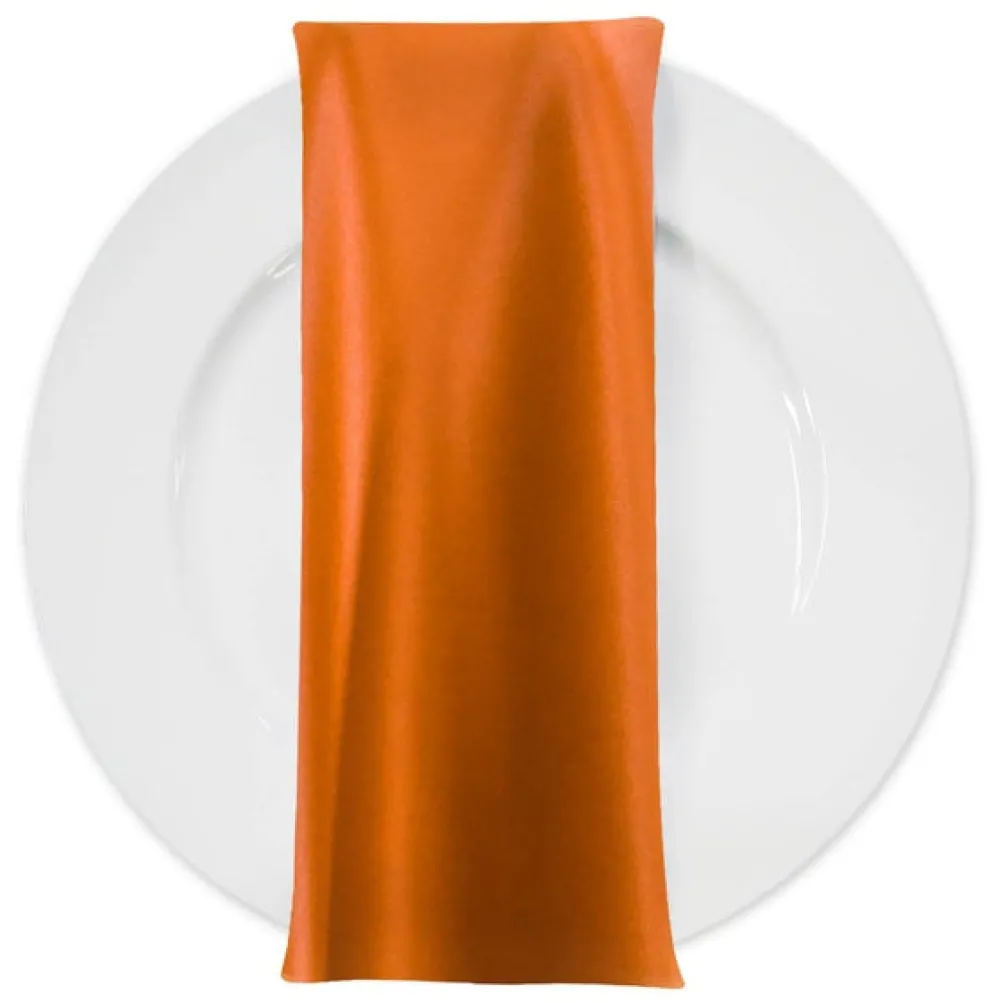 Lamour (Dull) Satin Table Napkin in Orange 1405