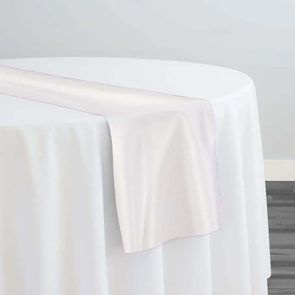 Lamour (Dull) Satin Table Runner in White
