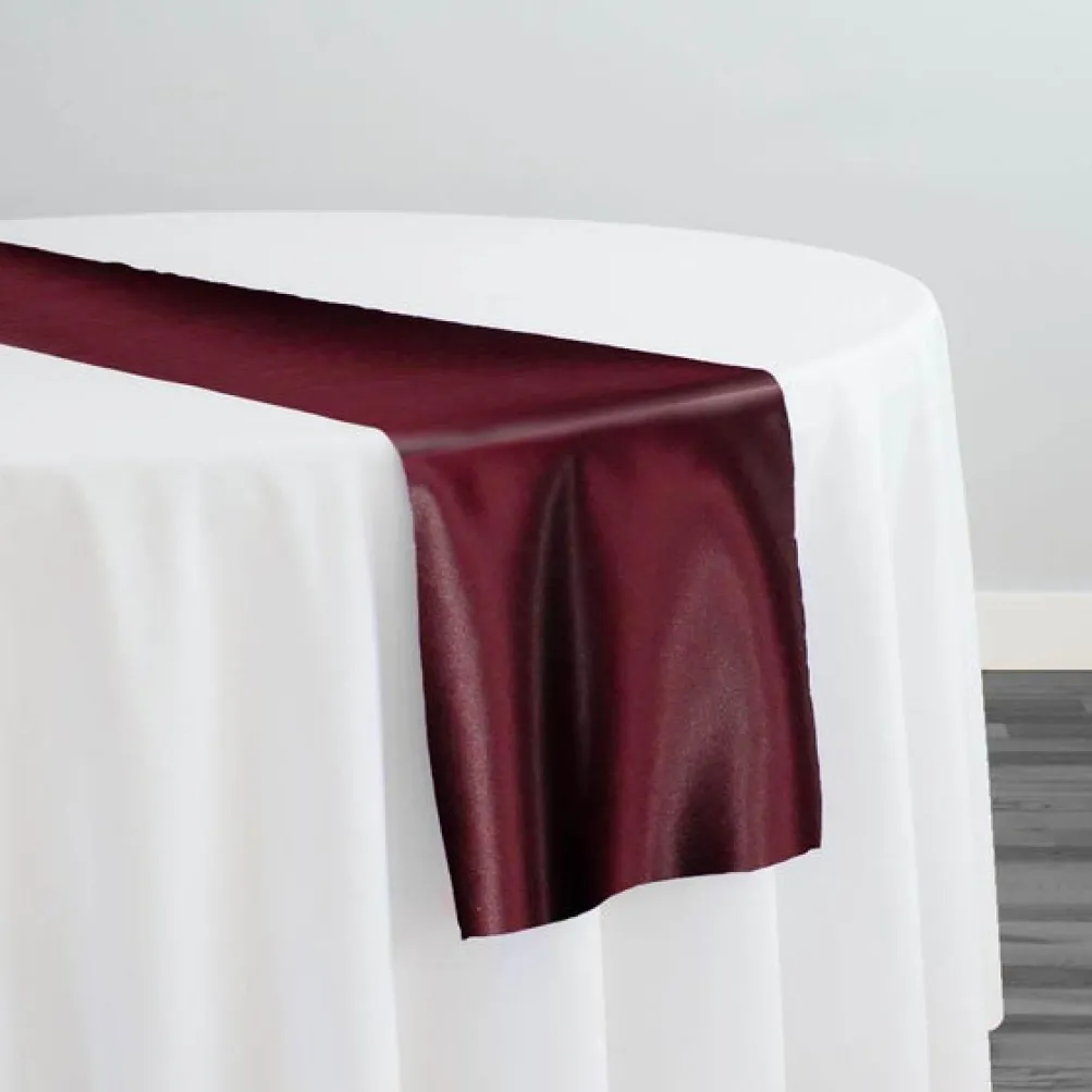 Lamour (Dull) Satin Table Runner in Burgundy 1232