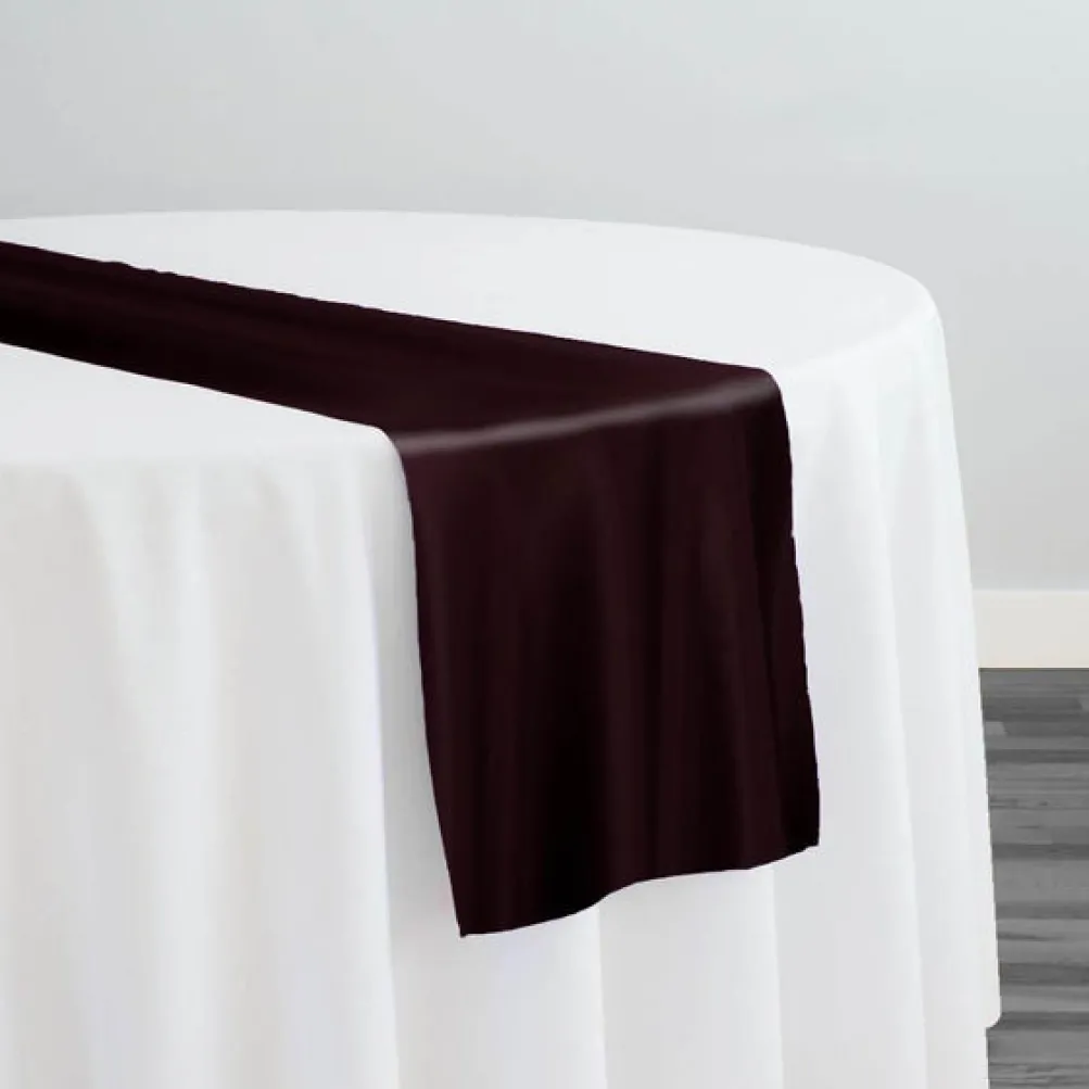 Lamour (Dull) Satin Table Runner in Eggplant 1289
