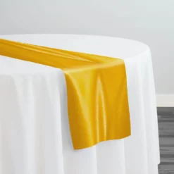 Lamour (Dull) Satin Table Runner in Yellow/D 1337