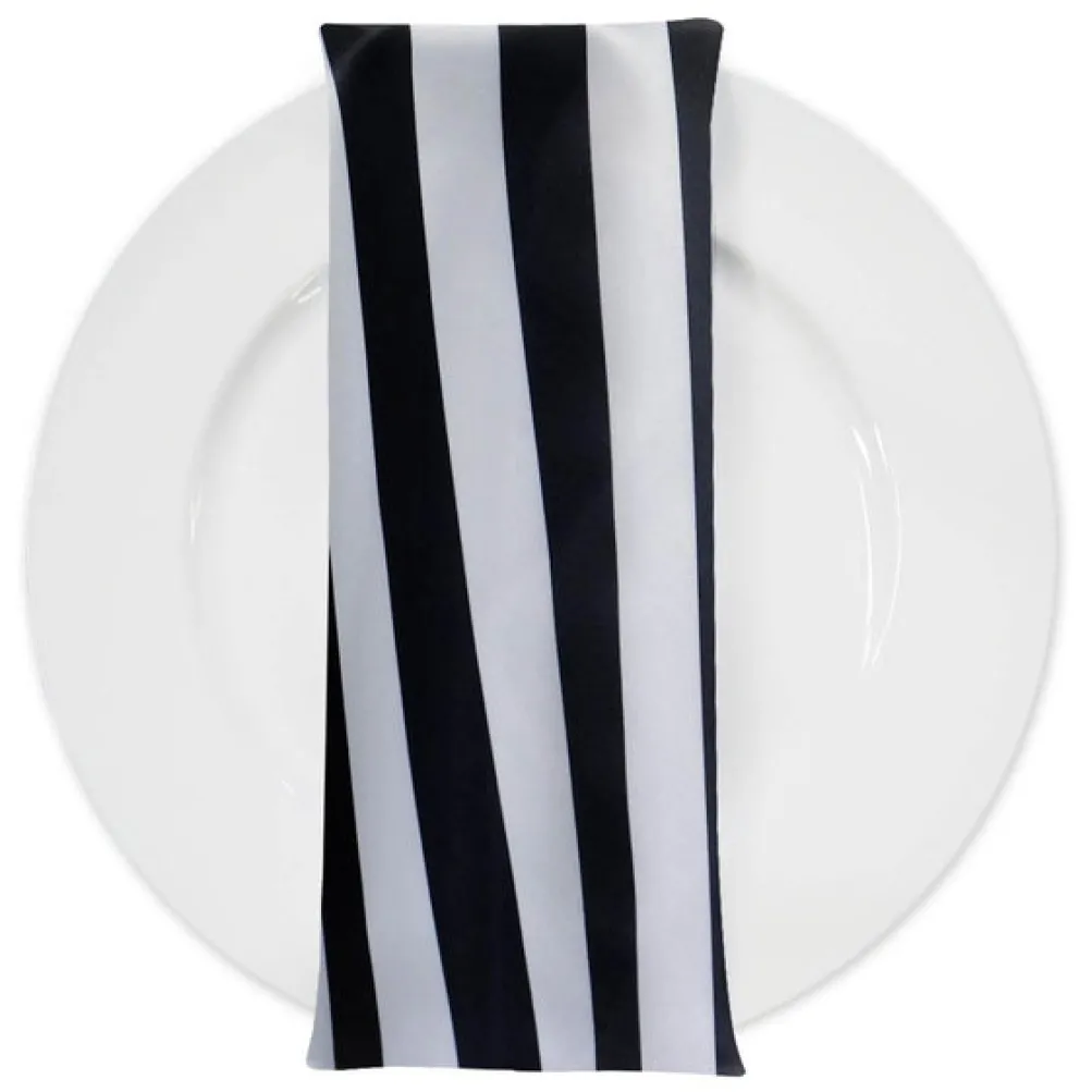 Lamour 1" & 4" Stripe Table Napkin in 1" Stripe