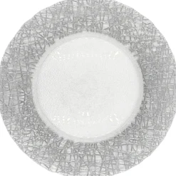 Lattice - Glass Charger Plate in Silver (Item # 0386)