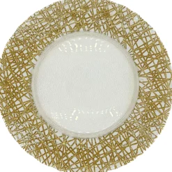 Lattice - Glass Charger Plate in Gold (Item # 0386)