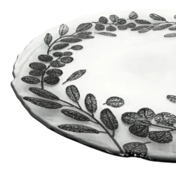 Laurel - Glass Charger Plate in Black (Item # 0424)