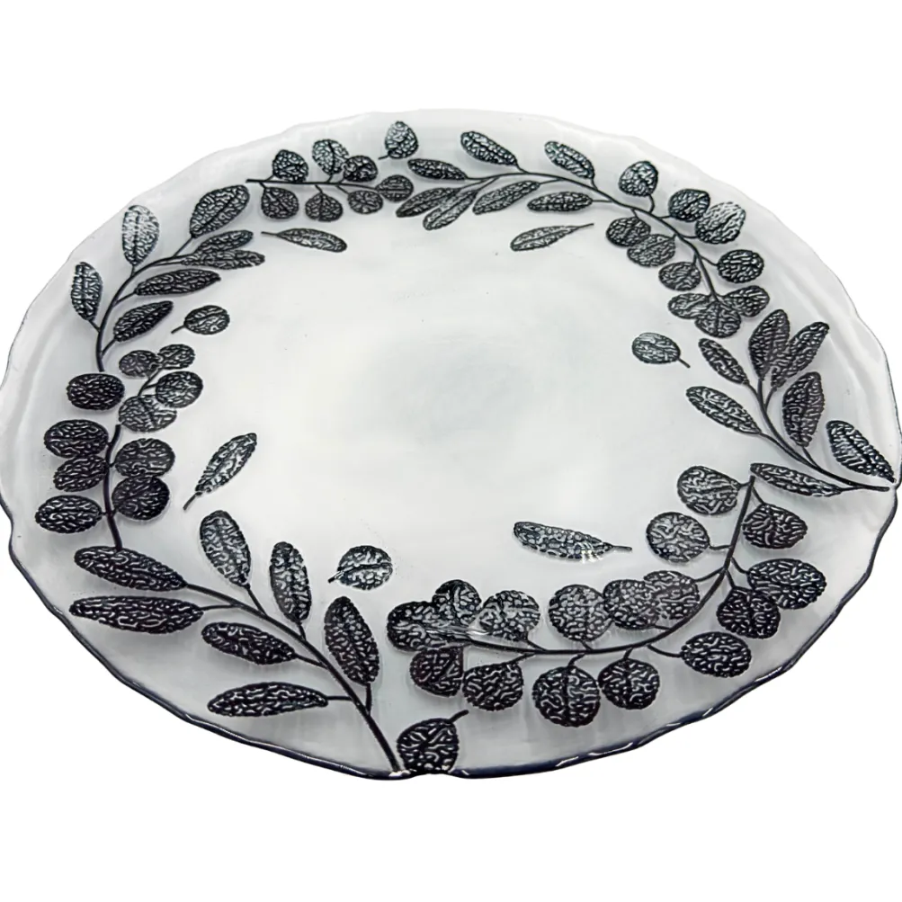Laurel - Glass Charger Plate in Black (Item # 0424)