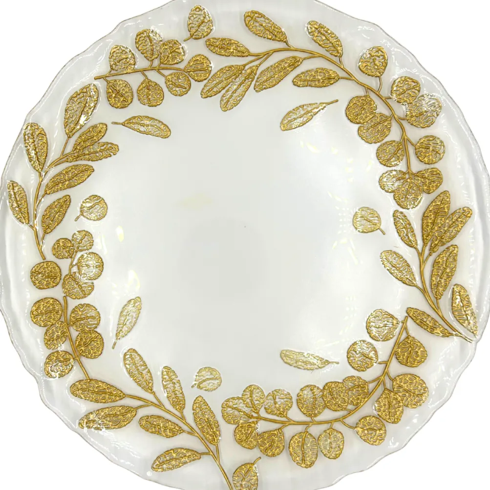 Laurel - Glass Charger Plate in Gold (Item # 0424)