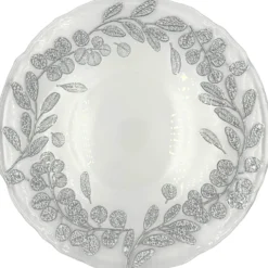 Laurel - Glass Charger Plate in Silver (Item # 0424)