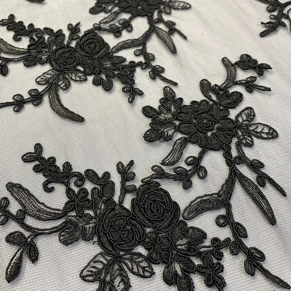 Laylani Lace Table Linen in Black