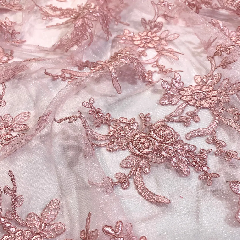 Laylani Lace Table Linen in Dusty Rose