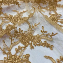 Laylani Lace Table Linen in Gold