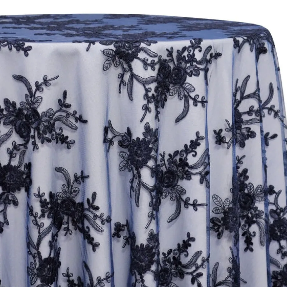 Laylani Lace Table Linen in Navy