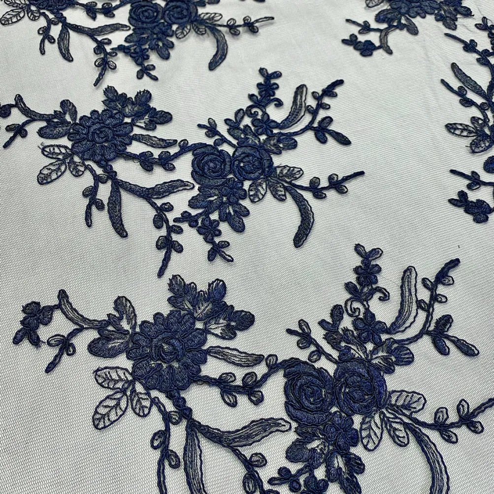 Laylani Lace Table Linen in Navy